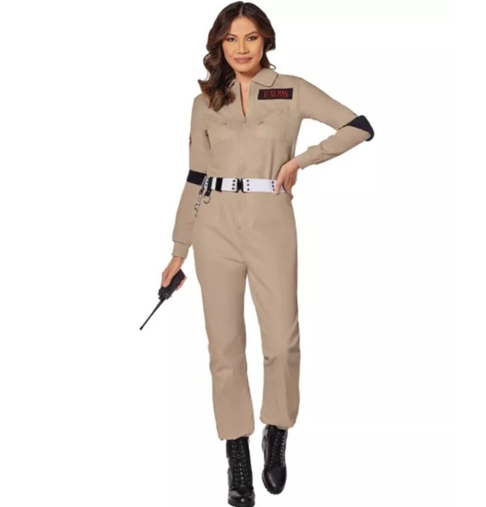 Spirit Halloween Ghostbusters Jumpsuit Costume Adult Small 4-6 Khaki Uniform